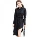 ZAVAREA Women Asymmetrical Stripe Shirt Dress with Belt Evening Party Beach Long Sleeve Above Knee Dress Vestidos