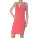 CECE Womens Coral Knit Sleeveless Knee Length Faux Wrap Dress Size 2
