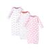 Luvable Friends Baby Girl Cotton Gowns, 4-Pack