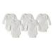 Burt's Bees Baby Boy or Girl Unisex Organic White Long Sleeve Bodysuits, 5pk