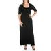 24seven Comfort Apparel Plus Size Elbow Length Sleeve Maxi Dress