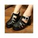 Colisha Women's Transparent Black Hollow Sandals Round Toe Block Heels Casual Shoes Summer