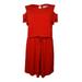 Jessica Simpson Women's Ruffled Cold-Shoulder Belted Jersey Dress