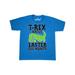 Inktastic Funny Easter T-Rex Hates Easter Egg Hunts Teen Short Sleeve T-Shirt Unisex Pacific Blue L