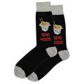 Hot Sox Mens Send Noods Crew Socks, Mens Shoe Size 6-12.5, Black, Mens Shoe Size