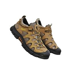 UKAP Men's Leather Mountain Hiking Shoe Flat Outdoor Shoes Sneakers Fashion Low Lace Up Shoes
