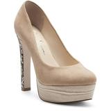 Jessica Simpson Womens NELLAH Suede Mixed Media Platform Heels