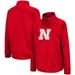 Nebraska Huskers Colosseum Women's Marled Side Snap Pullover Jacket - Heathered Scarlet