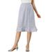 Allegra K Women's Floral Prints Ruffle Hem Elastic Waist Split Midi Skirt