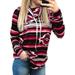Women's Long Sleeve Striped Pullover Tops Jumper Cowl Neck Casual Sweatershirts