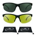 proSPORT 2 Pairs of Bifocal Sunglass Sun Readers Grey Lens & Yellow Night Vision +1.50, +2.00, +2.50 or +3.00