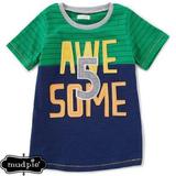 Mud Pie Awesome T-Shirt, Green/Blue, Size 5T