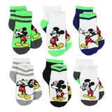 Mickey Mouse Toddler Boys 6 pack Quarter Socks Set MK008BQS