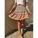 Women's clothing online red skirt Bohemian ethnic style flounced printed A-Line skirt By Olrik