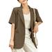 ZANZEA Women Autumn Retro Short Sleeve Button Front Trench Blazer