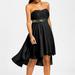 Women Party Full Dress Off Shoulder Waist Chiffon Bandeau Irregular Dress