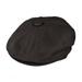 Cotton Newsboy Cap - XL - Black