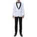 Ferrecci Men's Reno White/Black Slim Fit Shawl Collar Lapel 2 Piece Tuxedo Suit Set - Tux Blazer Jacket and Pants (40 Regular)