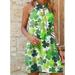 New Women's Sleeveless Dress Sexy Halter Neck Floral Skirt Print Flower Short Dress Plus Size Maxi Dress