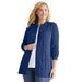 Plus Size Women's Cotton Cable Knit Cardigan Sweater by Woman Within in Evening Blue (Size 5X)