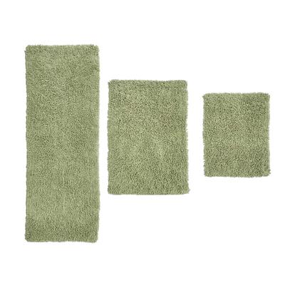 Fantasia 3 Piece Set Bath Rug Collection by Home Weavers Inc in Sage