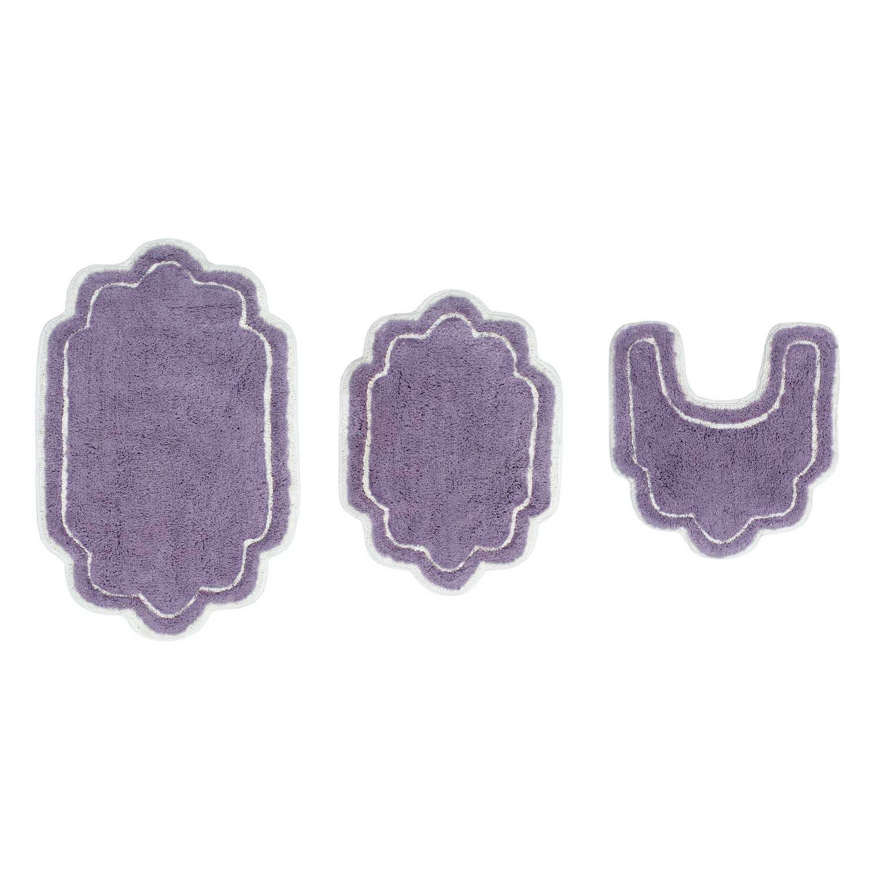 Allure 3-Pc. Bath Rug Set by Home Weavers Inc in Purple