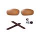 Walleva Brown Polarized Lenses + Brown Earsocks + Brown Bolts For Oakley Split Jacket Sunglasses