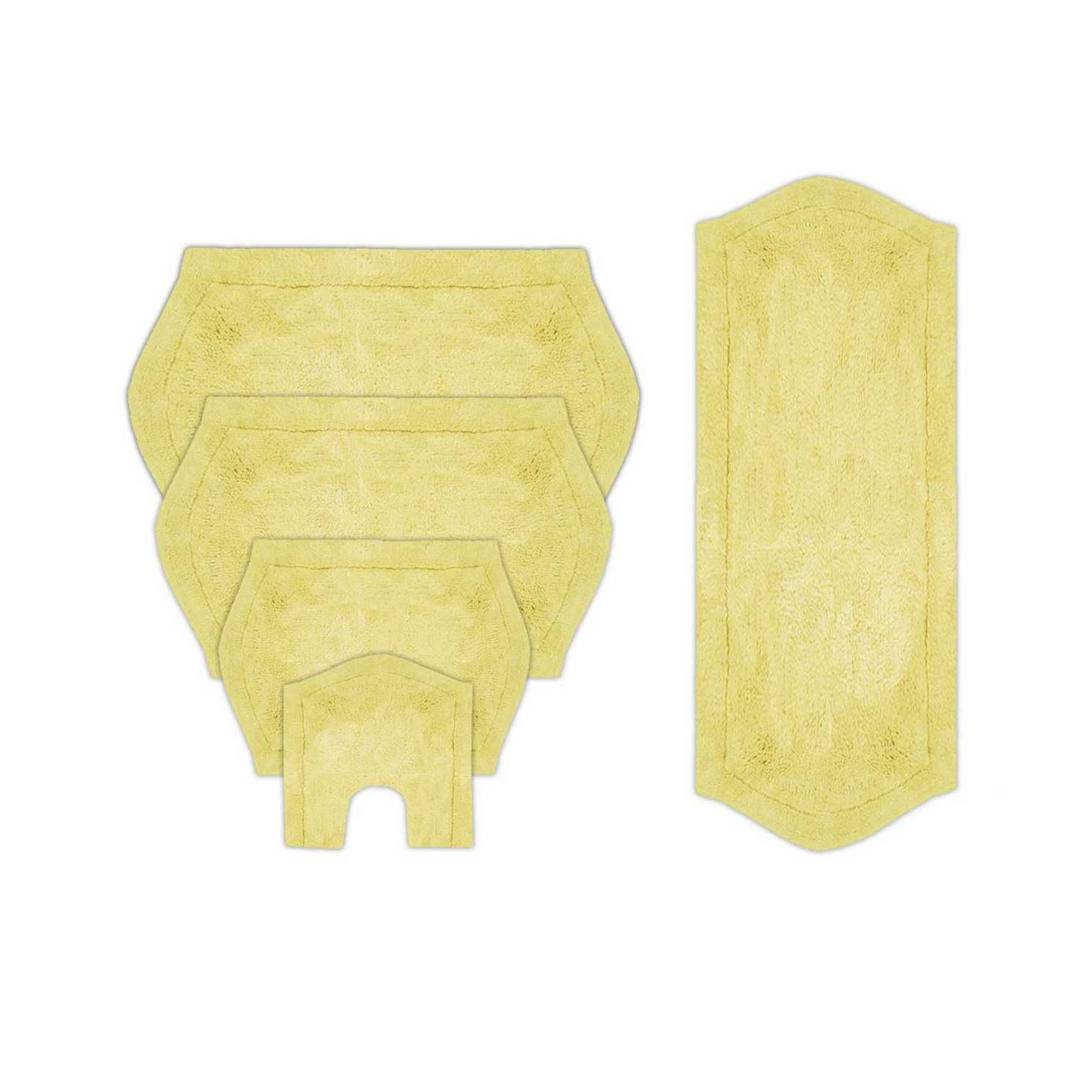 Waterford 5 Piece Set Bath Rug Collection by Home Weavers Inc in Yellow
