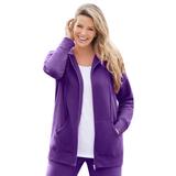 Plus Size Women's Better Fleece Zip-Front Hoodie by Woman Within in Radiant Purple (Size L)