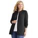 Plus Size Women's Cotton Cable Knit Cardigan Sweater by Woman Within in Black (Size 2X)