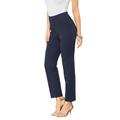 Plus Size Women's Straight-Leg Ultimate Ponte Pant by Roaman's in Navy (Size 16 W) Pull-On Stretch Knit Trousers