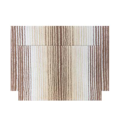 Gradiation 2 Piece Set Bath Rug Collection by Home Weavers Inc in Beige