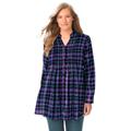 Plus Size Women's Pintucked Flannel Shirt by Woman Within in Midnight Plum Plaid (Size L)