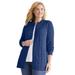 Plus Size Women's Cotton Cable Knit Cardigan Sweater by Woman Within in Evening Blue (Size 4X)