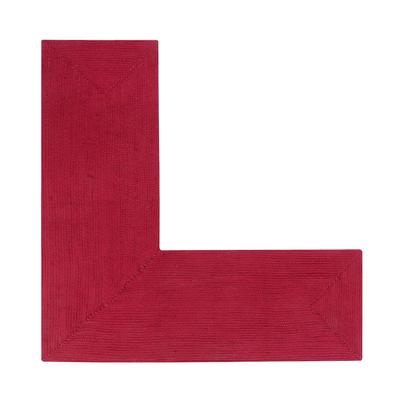 Alpine Braid Collection Reversible Indoor Area in Vibrant Colors, 24"" x 68"" x 68"" L-Shape by Better Trends in Burgundy Solid (Size 24X48X68 LS)