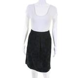 Classiques Entier Womens Geometric Print Pleated A Line Skirt Black Size 8