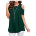 Women's summer round neck strapless short-sleeved solid color plus size top T-shirt OLRIK 928