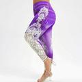 Women Lace Skinny Pants Capri Print Plus Size Leggings