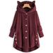 Women's Casual Faux Fur Hooded Coats Fashion Fleece Jackets Plus Size Outerwear