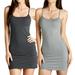 Women & Juniors Solid Plain Spaghetti Strap Camisole Mini Dress Tank Top