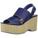 Kelsi Dagger Brooklyn Nash Blueberry Platform Mule Open Toe Heeled Dress Sandals (6, Blueberry)