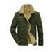 Men Velvet Winter Coat, Jacket, Stand-up Collar Metal Buttons Chest Pocket Sewing Warm Slimming Clothes