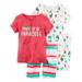 Carters Baby Clothing Outfit Girls 4-Piece Snug Fit Cotton PJs Woke up in Paradise Pink