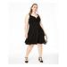 B DARLIN Womens Black Sleeveless Sweetheart Neckline Knee Length Fit + Flare Party Dress Size 20W