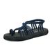DREAM PAIRS Women's Strap Flat Sandals Yoga Casual Lightweight Beach Sandals ATHENA_10 NAVY Size 11