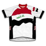 Iraq Flag Short Sleeve Cycling Jersey for Women - Size S