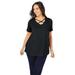 Jessica London Women's Plus Size Crisscross Strap Tee