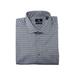 Calvin Klein Mens XL-34/35 (17-17 1/2) Slim Fit Stretch Button-Down Dress Shirt, Light Blue Checkered