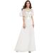 Ever-Pretty Women's Embroidery Maxi Party Dress Chiffon Long Plus Size Evening Dress 00691 White US12