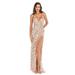 Women Slit Maxi Dress Sexy Elegant Sling Long Party Dress Backless Deep V Neck Sequined Tassels Dress Fashion Fashionable Style